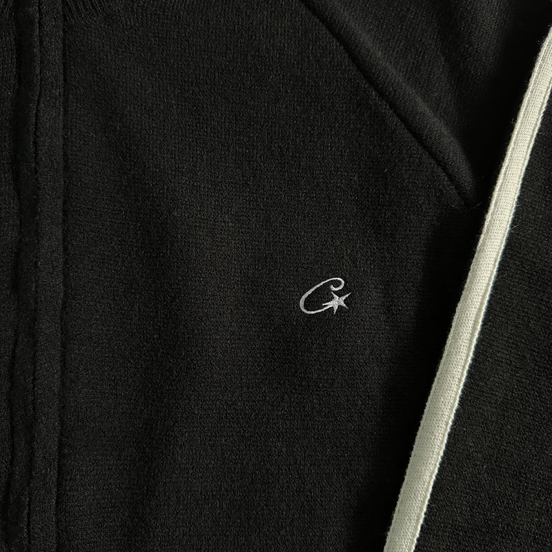 Jaqueta Corteiz Knit Zip Up Fleece Black