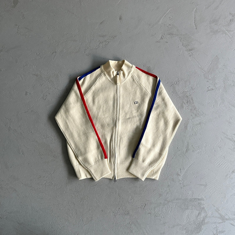 Jaqueta Corteiz Knit Zip Up Fleece Cream