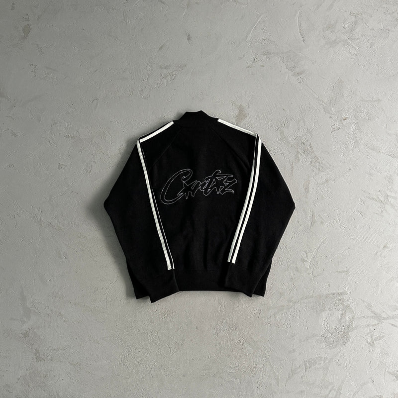 Jaqueta Corteiz Knit Zip Up Fleece Black