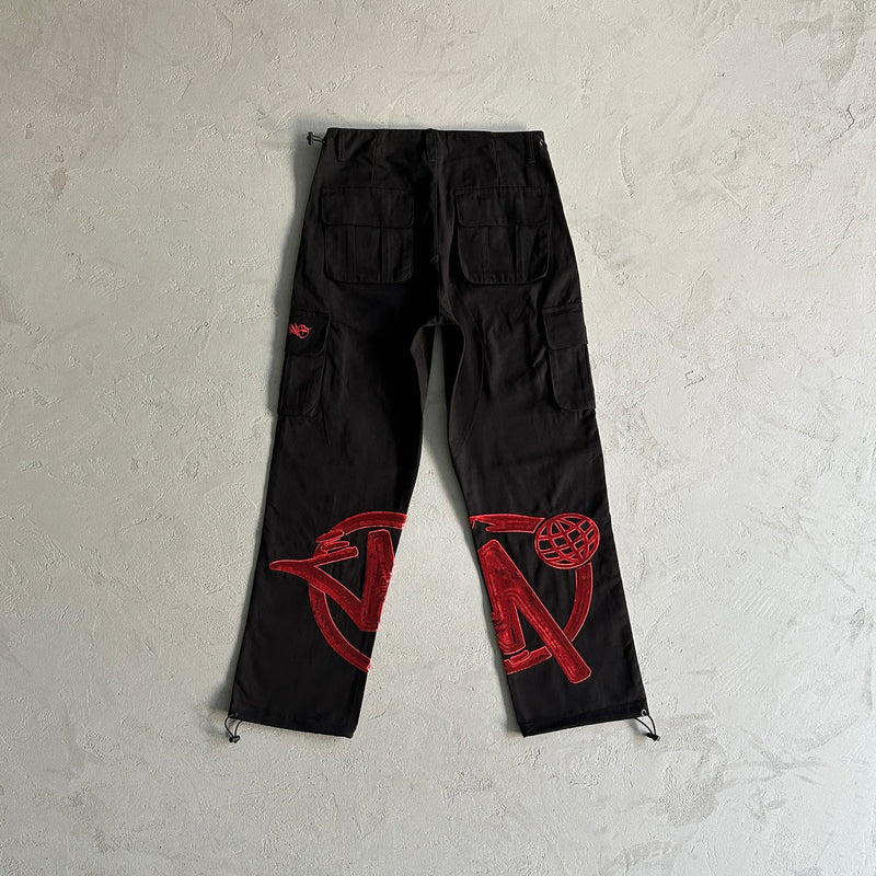 Calça Minus Two Cargo preto/vermelho