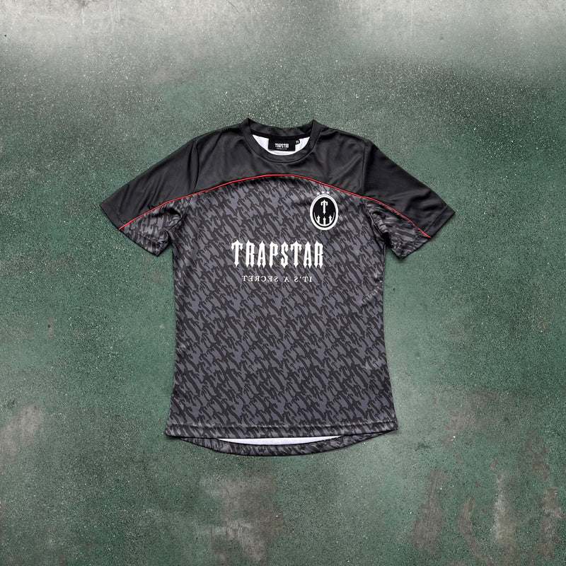 Camiseta Trapstar Football Cinza/Vermelho