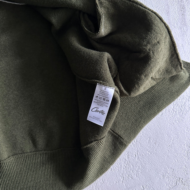 Jaqueta Corteiz Knit Zip Up Fleece Olive