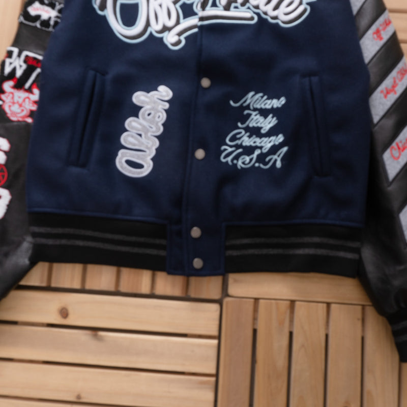 Jaqueta Off-White Varsity Chicago Bulls Blue