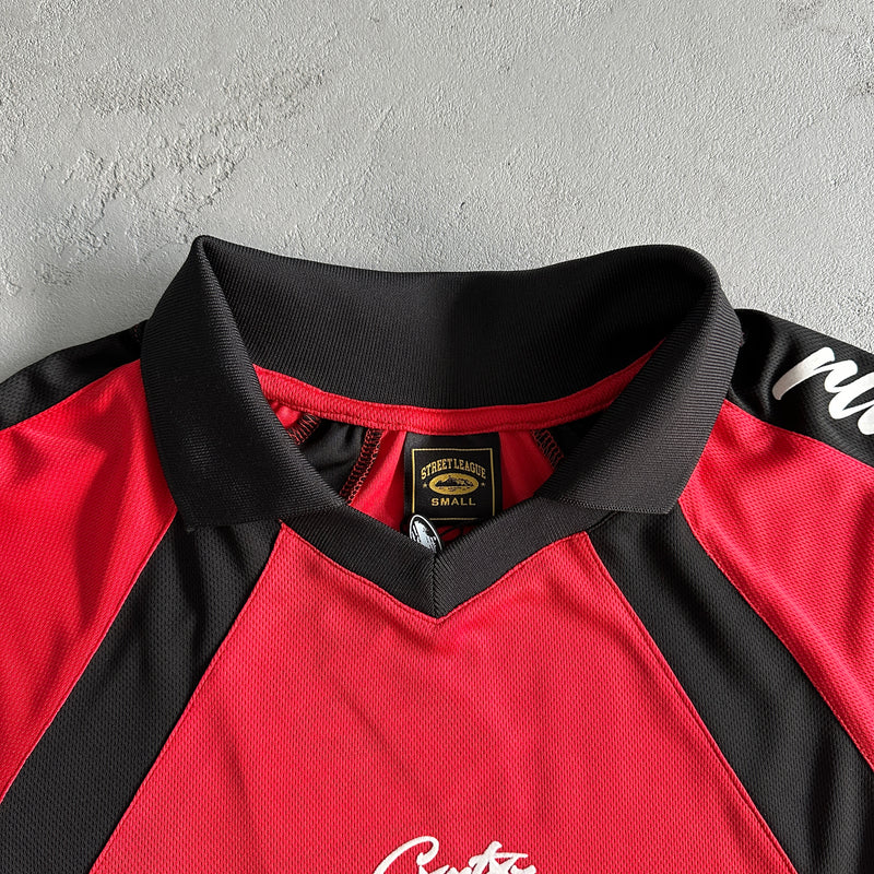 Camiseta Corteiz Panel Jersey Vermelha