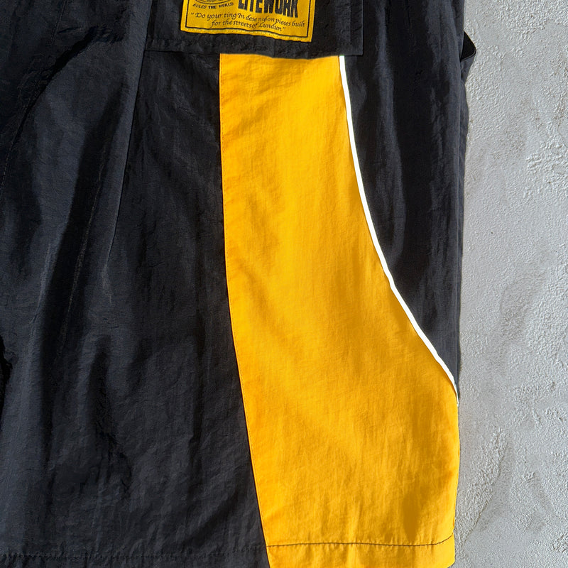 Short Corteiz Spring Alcatraz Sun & Rain Shorts-Black & Yellow