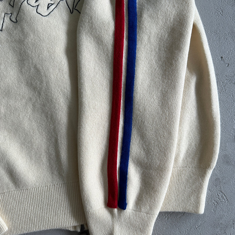 Jaqueta Corteiz Knit Zip Up Fleece Cream