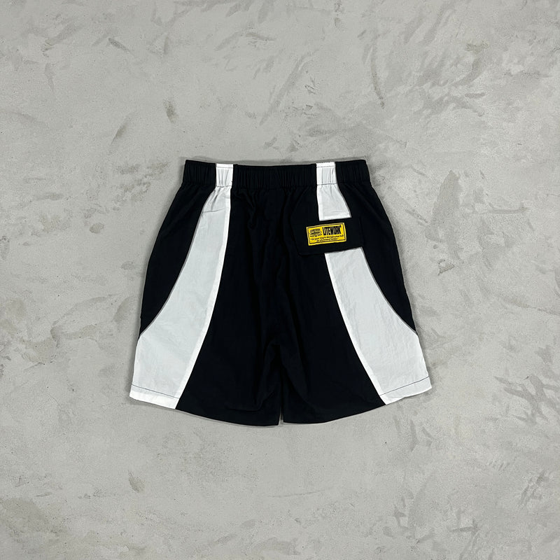 Short Corteiz Spring Alcatraz Sun & Rain Shorts-Black & White