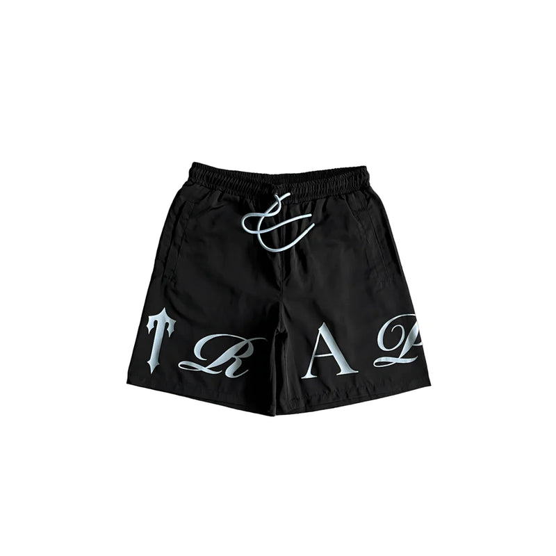 Shorts Trapstar Script Swimming Black/Dazzling white