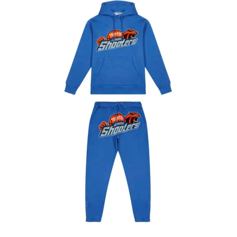 Conjunto Trapstar Shooters Hooded Azul/Laranja