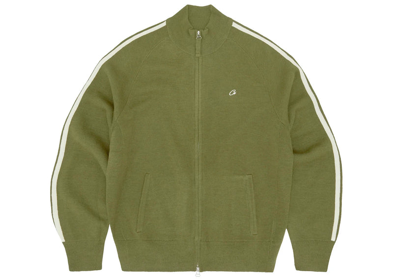 Jaqueta Corteiz Knit Zip Up Fleece Olive