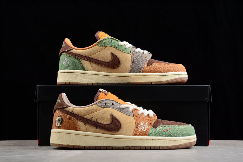 Air Jordan 1 Low Voodoo Flax and Oil Green