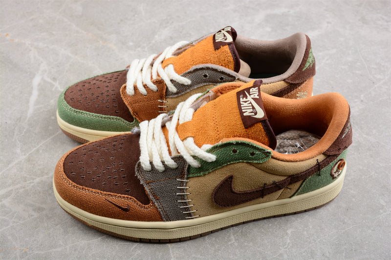 Air Jordan 1 Low Voodoo Flax and Oil Green