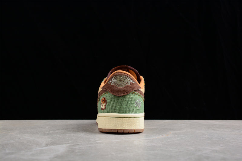 Air Jordan 1 Low Voodoo Flax and Oil Green