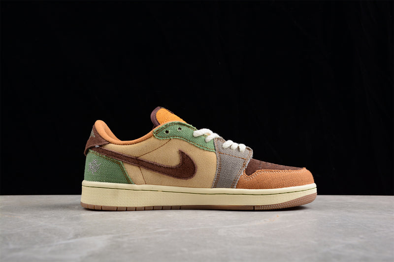 Air Jordan 1 Low Voodoo Flax and Oil Green