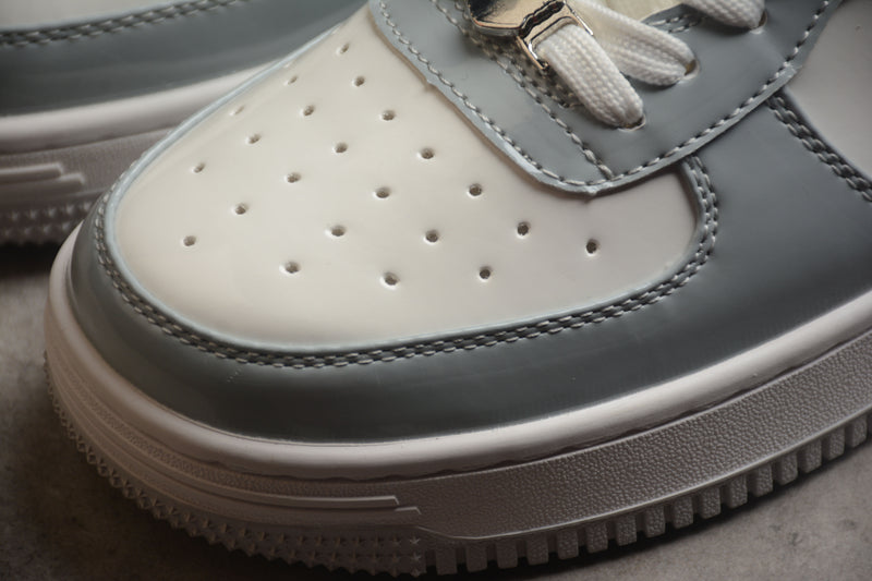 A Bathing Ape Bape Sta Patent Leather White Grey