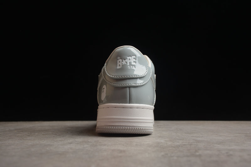 A Bathing Ape Bape Sta Patent Leather White Grey