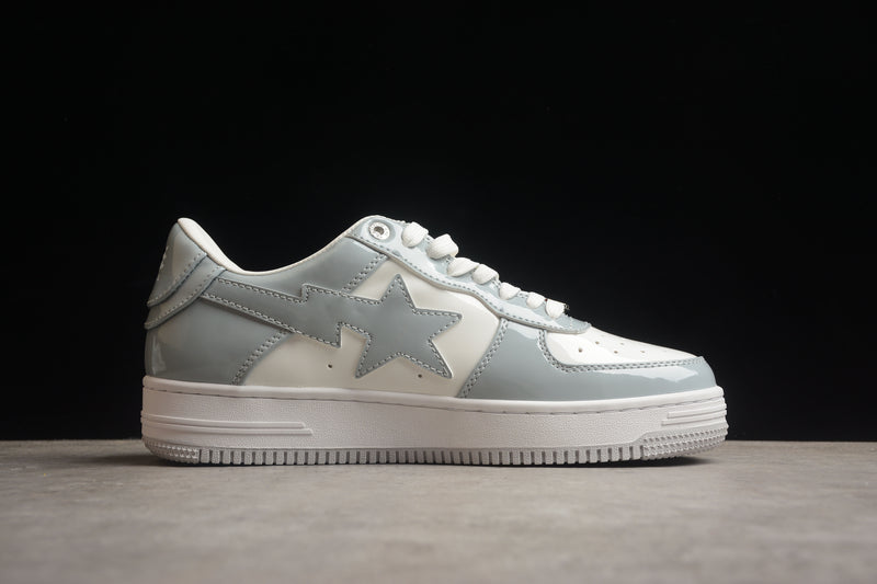 A Bathing Ape Bape Sta Patent Leather White Grey