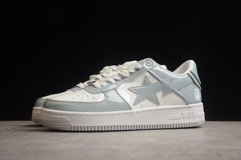 A Bathing Ape Bape Sta Patent Leather White Grey