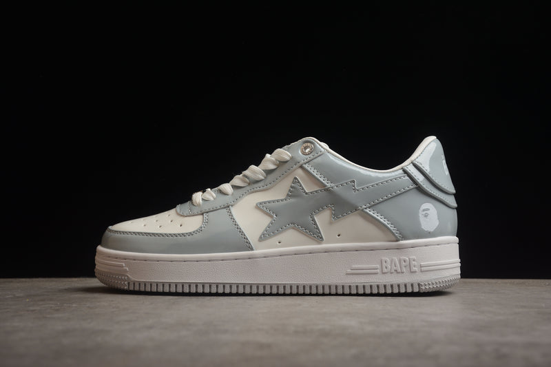 A Bathing Ape Bape Sta Patent Leather White Grey