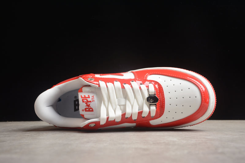 A Bathing Ape Bape Sta Patent Leather White Red