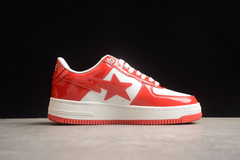 A Bathing Ape Bape Sta Patent Leather White Red