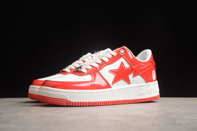 A Bathing Ape Bape Sta Patent Leather White Red