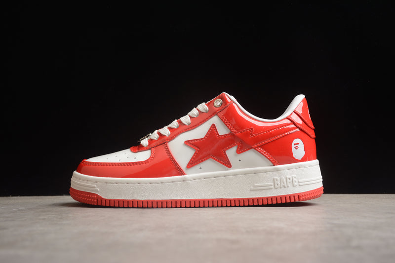 A Bathing Ape Bape Sta Patent Leather White Red