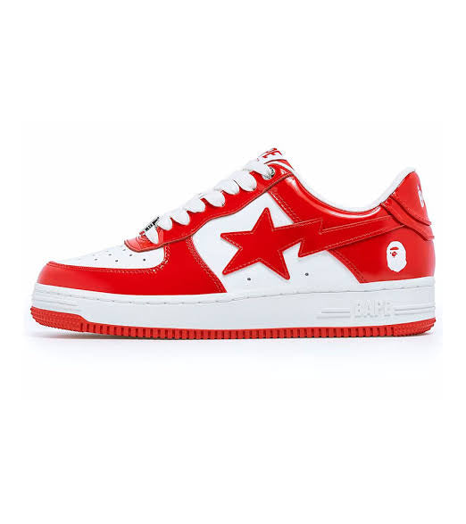 A Bathing Ape Bape Sta Patent Leather White Red