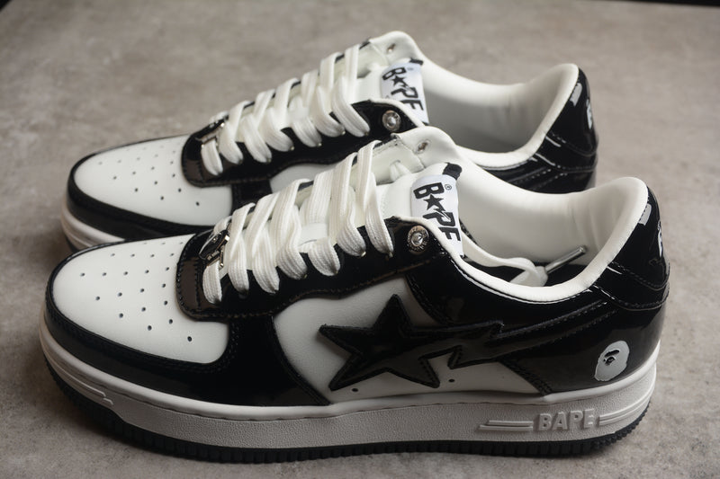 A Bathing Ape Bape Sta Patent Leather Black White