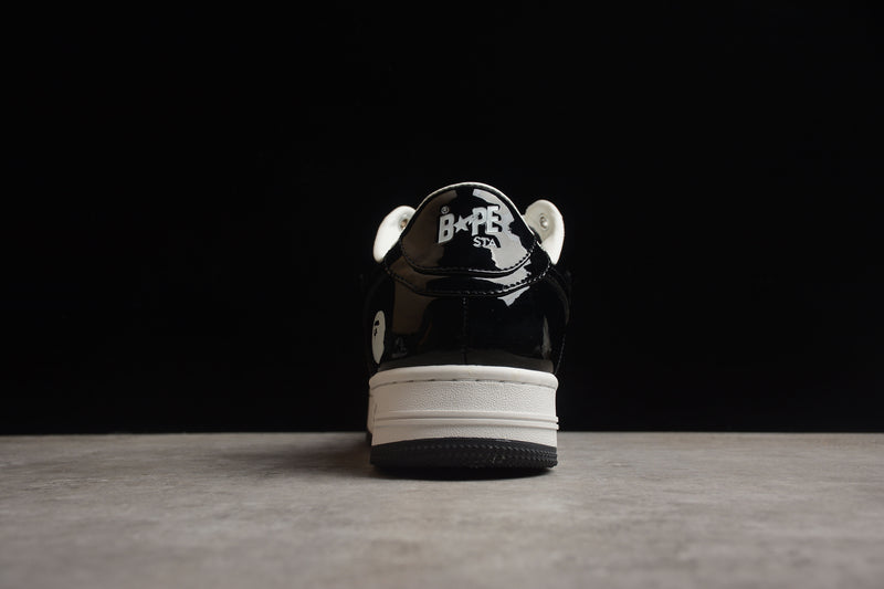 A Bathing Ape Bape Sta Patent Leather Black White