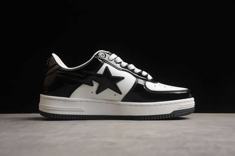 A Bathing Ape Bape Sta Patent Leather Black White