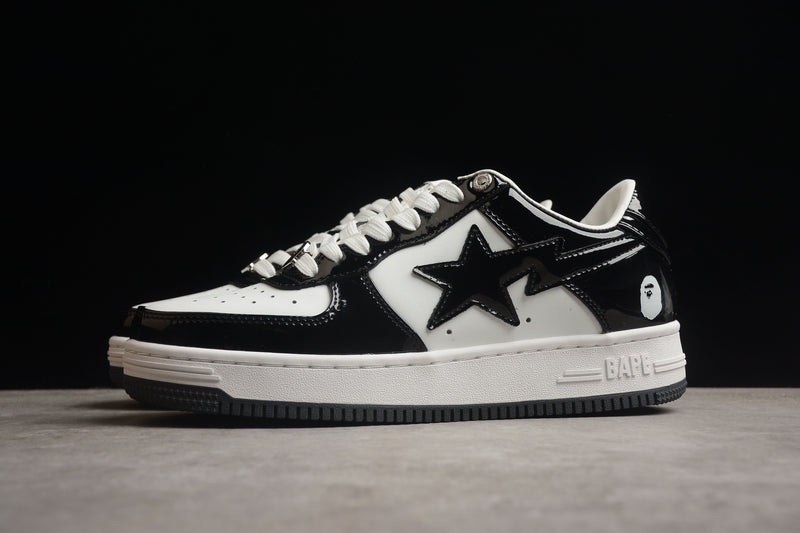 A Bathing Ape Bape Sta Patent Leather Black White