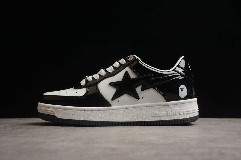 A Bathing Ape Bape Sta Patent Leather Black White