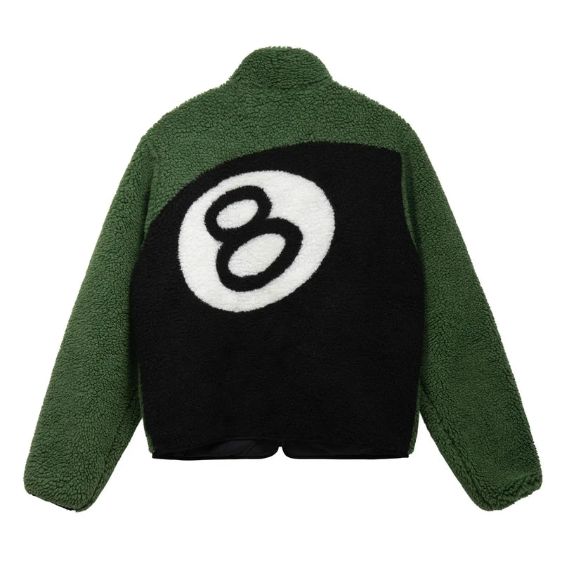 Jaqueta Stussy 8 Ball Sherpa Dupla Face Green