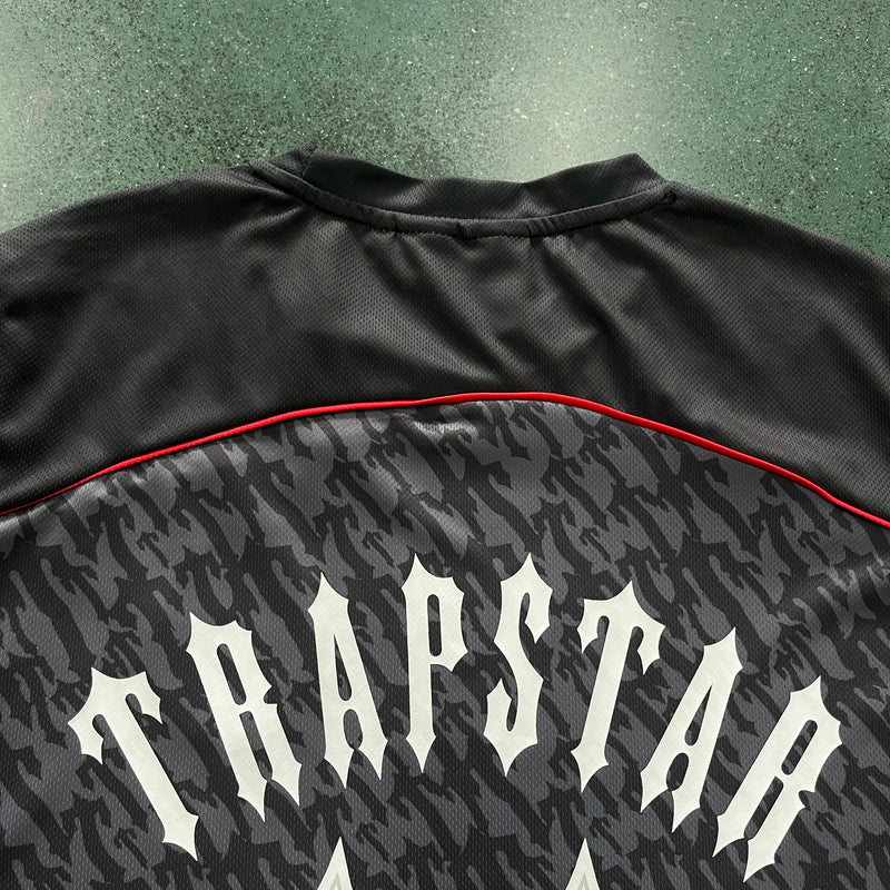 Camiseta Trapstar Football Cinza/Vermelho