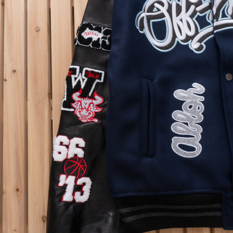 Jaqueta Off-White Varsity Chicago Bulls Blue