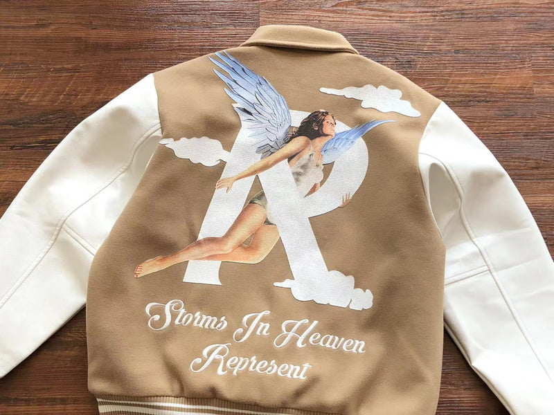 Represent Storms In Heaven Varsity Jacket Creme