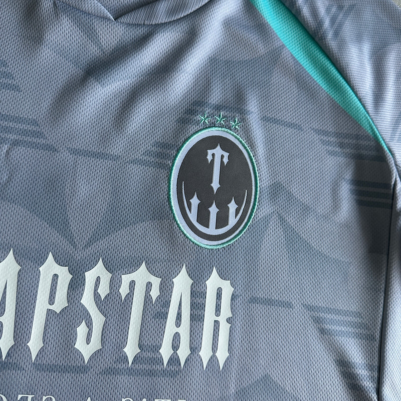 Camiseta Trapstar Football Cinza/Azul