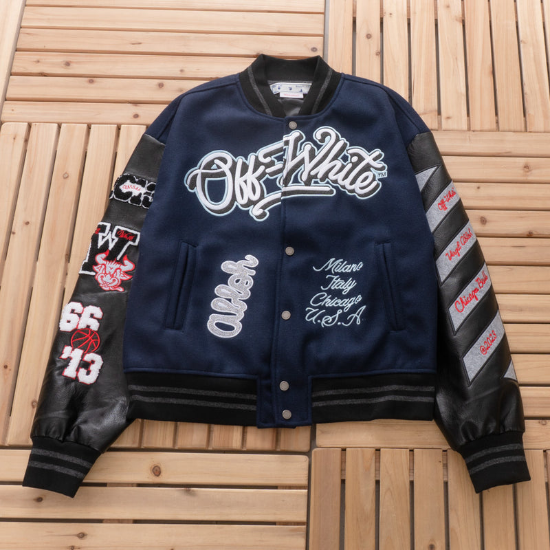 Jaqueta Off-White Varsity Chicago Bulls Blue