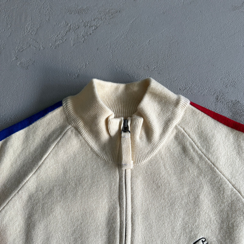 Jaqueta Corteiz Knit Zip Up Fleece Cream