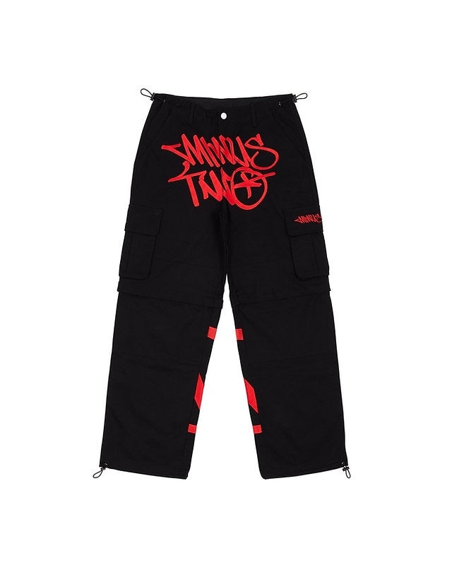 Calça Minus Two Cargo preto/vermelho