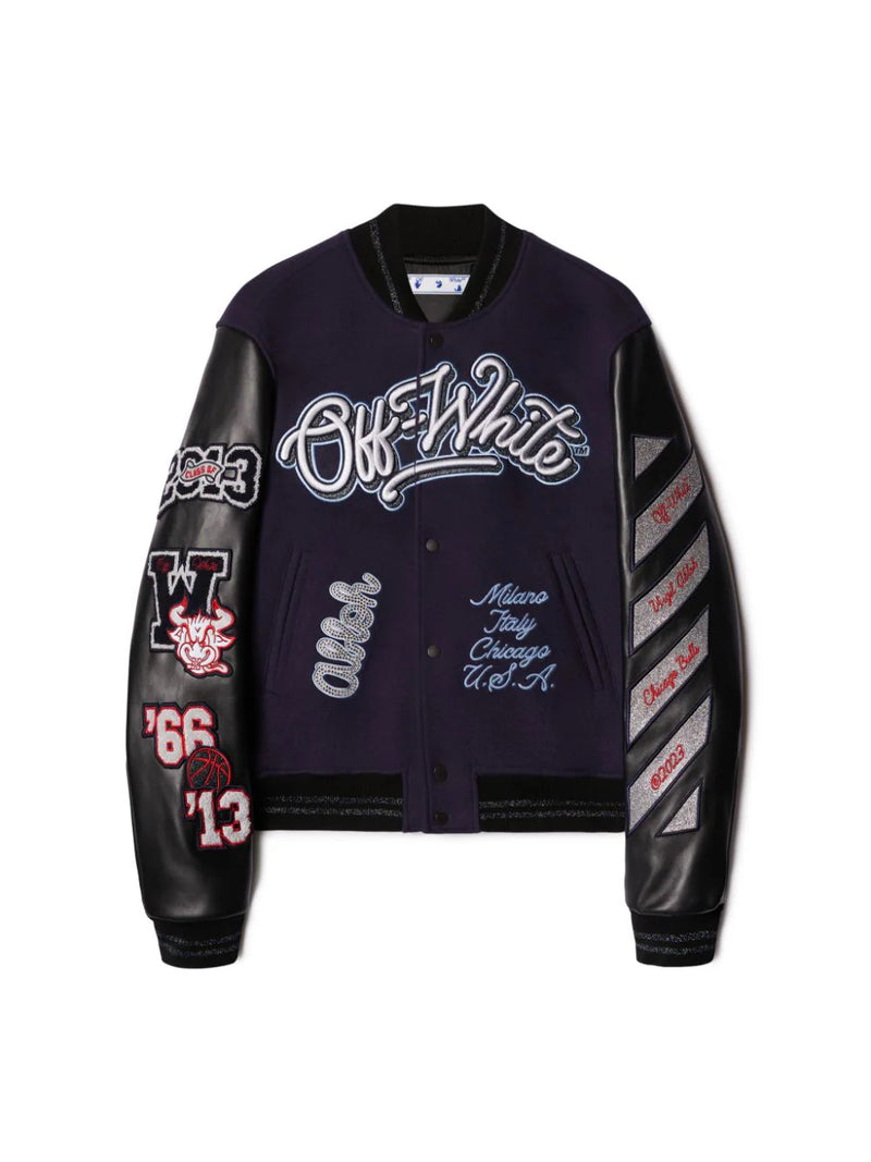 Jaqueta Off-White Varsity Chicago Bulls Blue