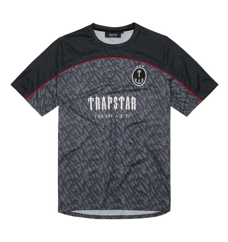 Camiseta Trapstar Football Cinza/Vermelho